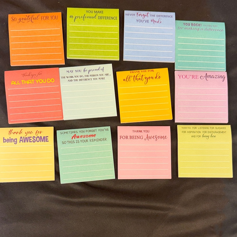 12 Piece Colorful Inspirational Sticky Notes Set 3x3 inch sticky pads notes new